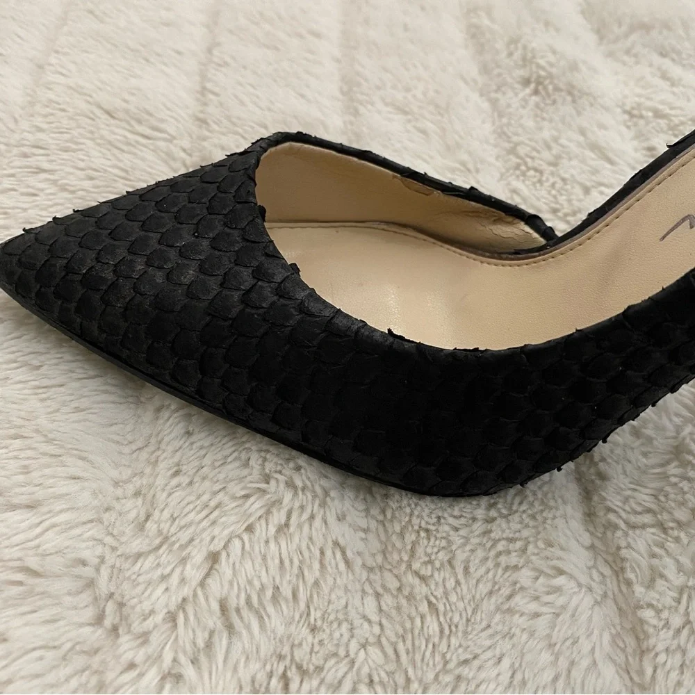 Jessica Simpson Pheona Pump Black Leather Pointed Toe Stiletto Heels Size 9